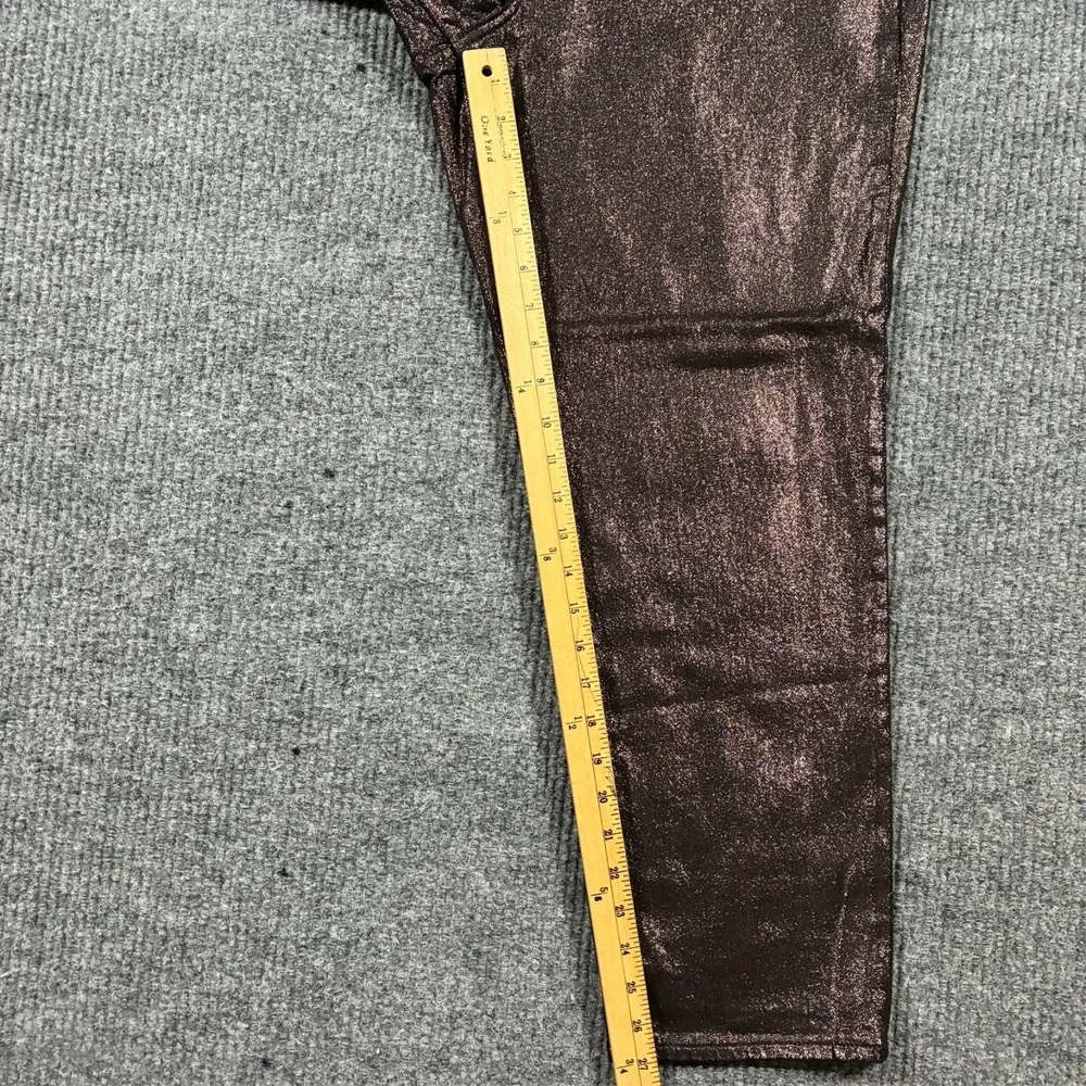 Old Navy High Rise OG Straight Ankle Jeans Womens Size 14‎ Black Shine Metallic